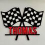 Personalised Racing Checkered Flag With Name, thumbnail 1 of 4