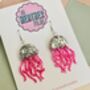 Jellyfish Glitter Resin Earrings / Fun Statement Earrings / Gift For Under The Sea And Ocean Lovers, thumbnail 3 of 12