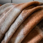 Mohair Checked Throw In Rust, thumbnail 3 of 3