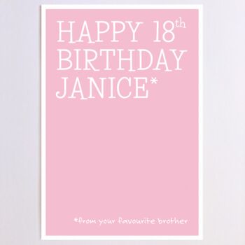 Personalised Favourite Birthday Card, 4 of 10