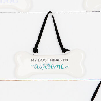 Dog Bone Hanging Sign And Personalised Bag, Mothers Day, 3 of 8