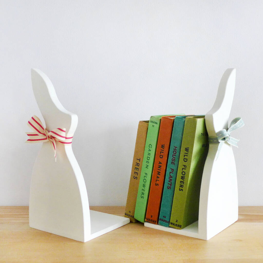 Pair Of Bunny Bookends By Charlotte Macey