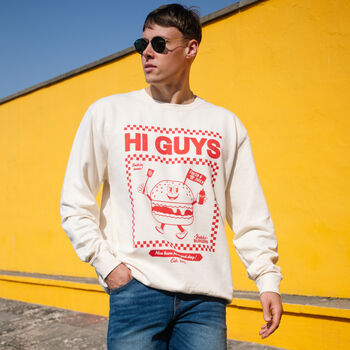 Hi Guys Men’s Burger Graphic Sweatshirt, 2 of 3