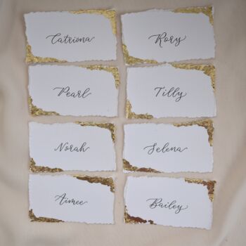 Gold Leaf Calligraphy Place Name Cards X 10, 5 of 7