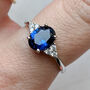 Lab Sapphire And Sterling Silver Ring, thumbnail 1 of 2