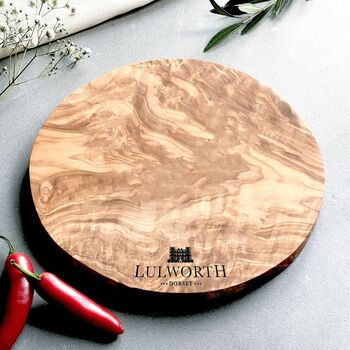 Personalised Logo Engraved Round Cheeseboard, 2 of 5