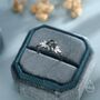 Sterling Silver Oval Cabochon Moss Agate With Cz Engagement Ring, thumbnail 7 of 12