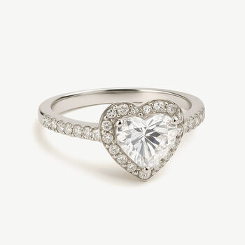 Sterling Silver Heart Ring With Sparkling Stones, 2 of 4