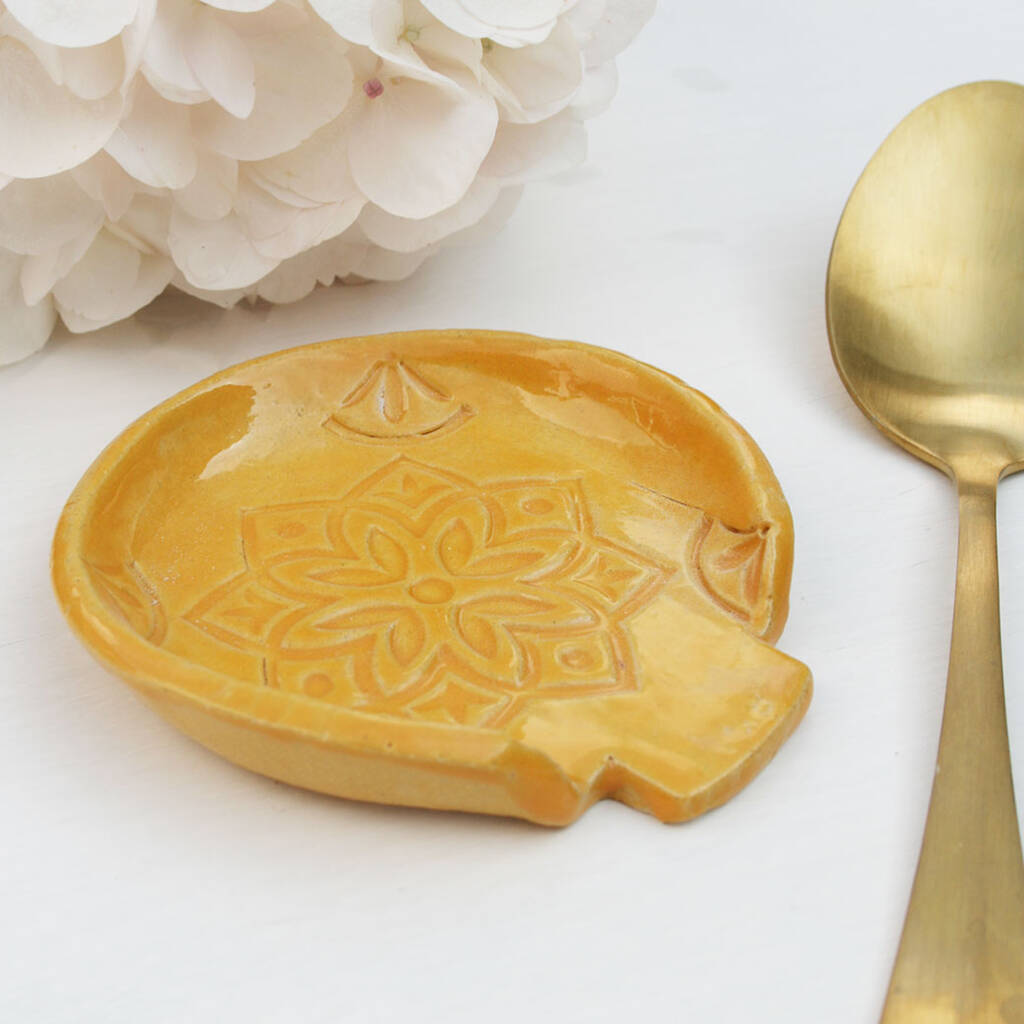 Moroccan Style Mustard Spoon Rest, 1 of 4