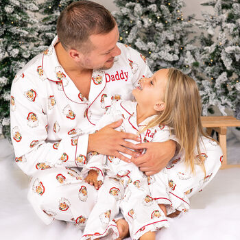 Men's Personalised Christmas Santa Print Pyjamas, 4 of 7