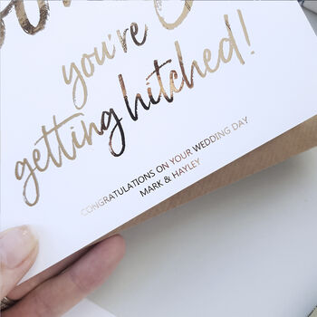 Engagement Wedding Card | Hooray You're Getting Hitched, 3 of 5