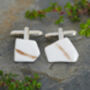 Handmade Geometric Porcelain Cufflinks, thumbnail 1 of 3