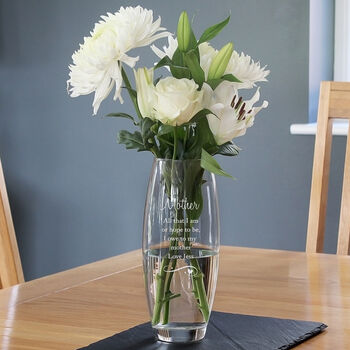 Personalised Swirl And Heart Glass Bullet Vase, 5 of 8
