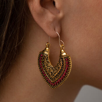 Ethnic Inspired Detailed Drop Earring, 2 of 3