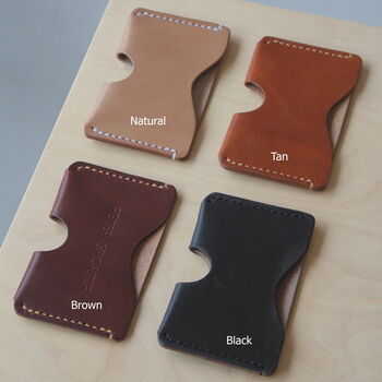 Personalised Slim Leather Card Sleeve, 4 of 9