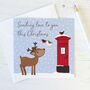 Sending Love This Christmas Reindeer Postbox Xmas Card, thumbnail 1 of 2