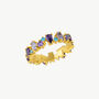 Textured Amethyst Color Floral Gold Ring, thumbnail 2 of 9