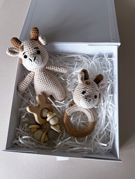 Crochet Animal Baby Gift Set In Keepsake Box, 3 of 9