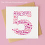Personalised Pink Star 5th Birthday Card – Custom Name Word Art Keepsake, thumbnail 2 of 4