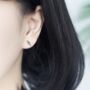 Sterling Silver Black Plane Stud Earrings, thumbnail 5 of 6