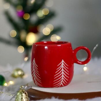 Christmas Tree Cuddle Mug Red, 2 of 3