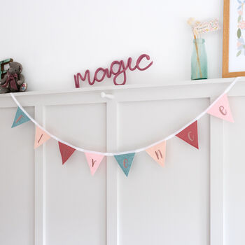 Pink And Sage Personalised Bunting For Girls Nursery, 4 of 8
