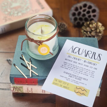 Handpoured Aquarius Scented Candle And Bracelet, 3 of 7