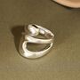 Chunky Silver Plated Ajustable Flowing Ring, thumbnail 2 of 4