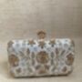 Blue Gold Handcrafted Rectangular Indian Clutch Bag, thumbnail 3 of 8