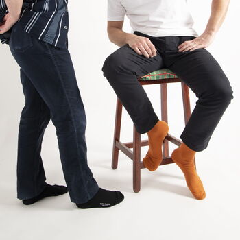Classic Burnt Orange Luxury Crew And Trainer Men’s Socks, 3 of 7