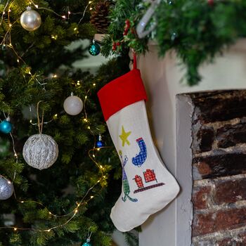 Personalised Christmas Stocking With Child's Drawing, 5 of 7