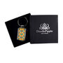 Moroccan Flower Blue Orange Key Ring, thumbnail 6 of 10