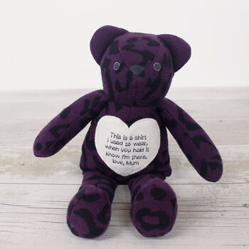 Memory Bear Keepsake Made From A Loved Ones Clothes, 2 of 9