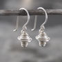 Silver Coiled Hive Drop Earrings, thumbnail 2 of 12
