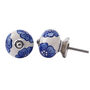 Set Of Two Ceramic Blue Flowered Drawer Pulls, thumbnail 2 of 2