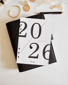 2026 Light Ivory Linen Paper A5 Planner Dashboard, 4 of 5