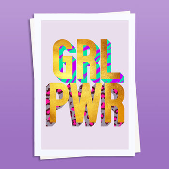 Girl Power Golden Words Art Print, 3 of 3