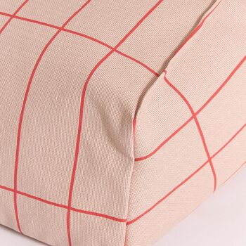 Vibes Kids Armchair Beanbag Pink Red Grid, 2 of 3