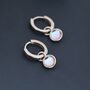 Dangle Moonstone Huggie Hoop In Sterling Silver, thumbnail 5 of 12