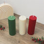 Festive Christmas Pillar Candle Christmas Decoration, thumbnail 9 of 10