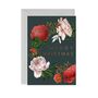 Navy Christmas Card, Rose Wreath, Copper Foil, thumbnail 2 of 3