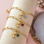 Moon Charm Bracelet With Birthstone Star, thumbnail 2 of 7