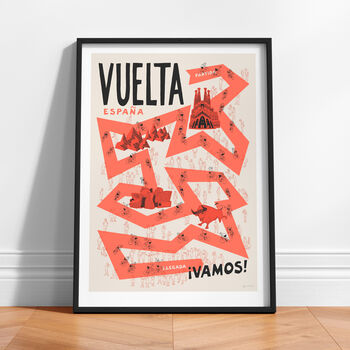 Set Of Three Grand Tours Cycling Prints, Tour Giro Vuelta, Cyclist Gift, 6 of 10