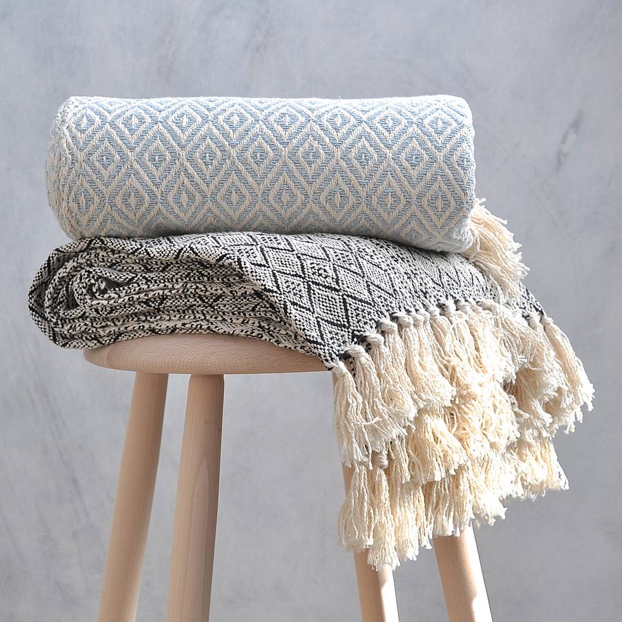 loom diamond throw by henry & future | notonthehighstreet.com