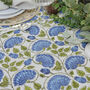Willowwood Moss Floral Block Printed Tablecloth, thumbnail 3 of 8