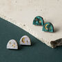 Moon Rising Arc Stud Sparkly Earrings, thumbnail 2 of 6
