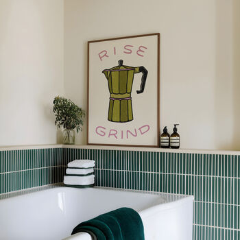 Rise And Grind, Coffee Print, Kitchen Wall Art, 4 of 10