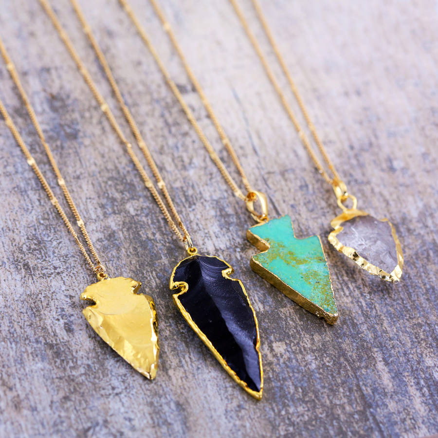 24 K Arrow Pendant Necklace By J&S Jewellery | notonthehighstreet.com