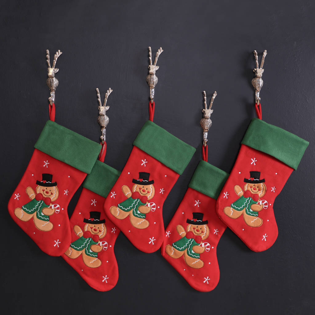 Family Of Five Gingerbread Man Christmas Stockings By Dibor 