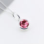 Personalised Sterling Silver October Pink Tourmaline Birthstone Necklace, thumbnail 1 of 11